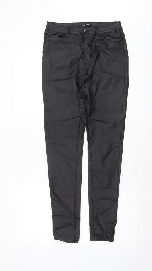 Estee Brown Womens Black Slim Fit Stretch Trousers Size 12