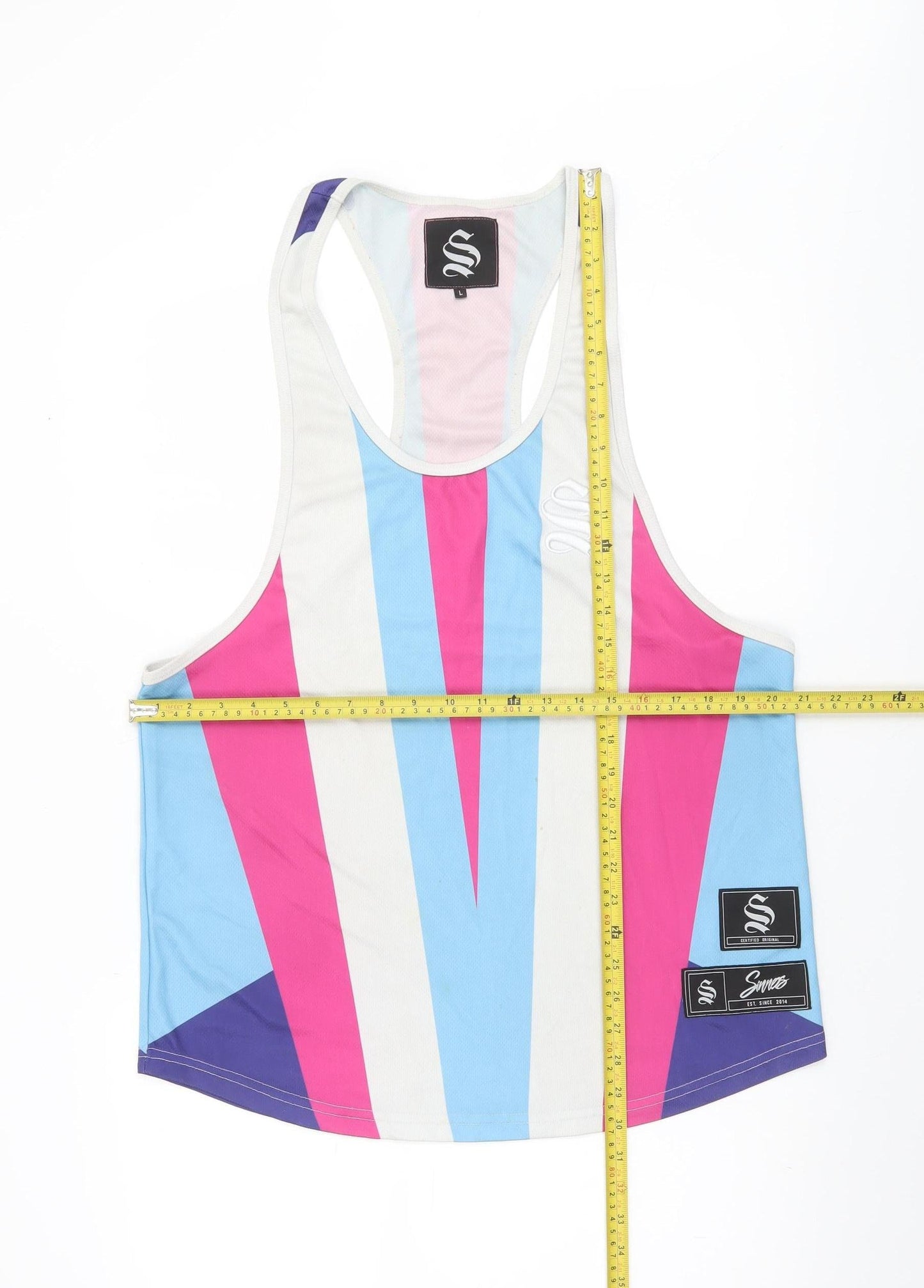 Sinner Street Men's Multicoloured Sleeveless Tank Top L