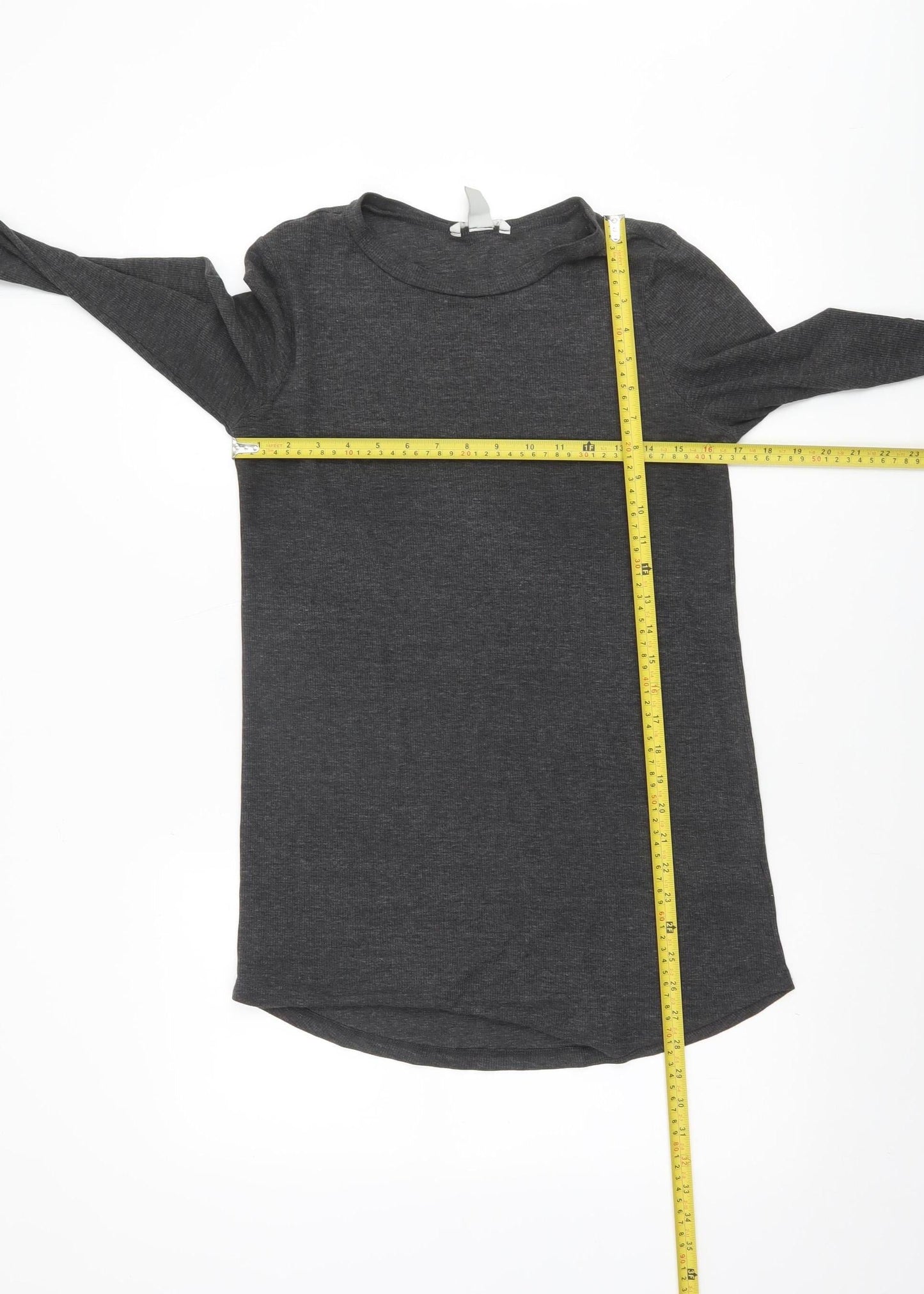 H&M Womens Grey Long Sleeve Basic Jersey T-Shirt Size L