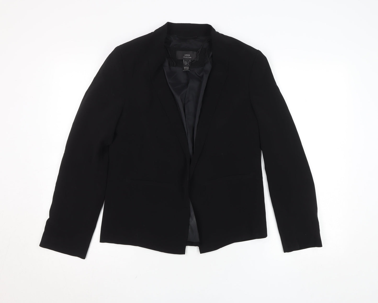 MNG Collection Women's Black Regular Fit Single-Breasted Blazer Size 14