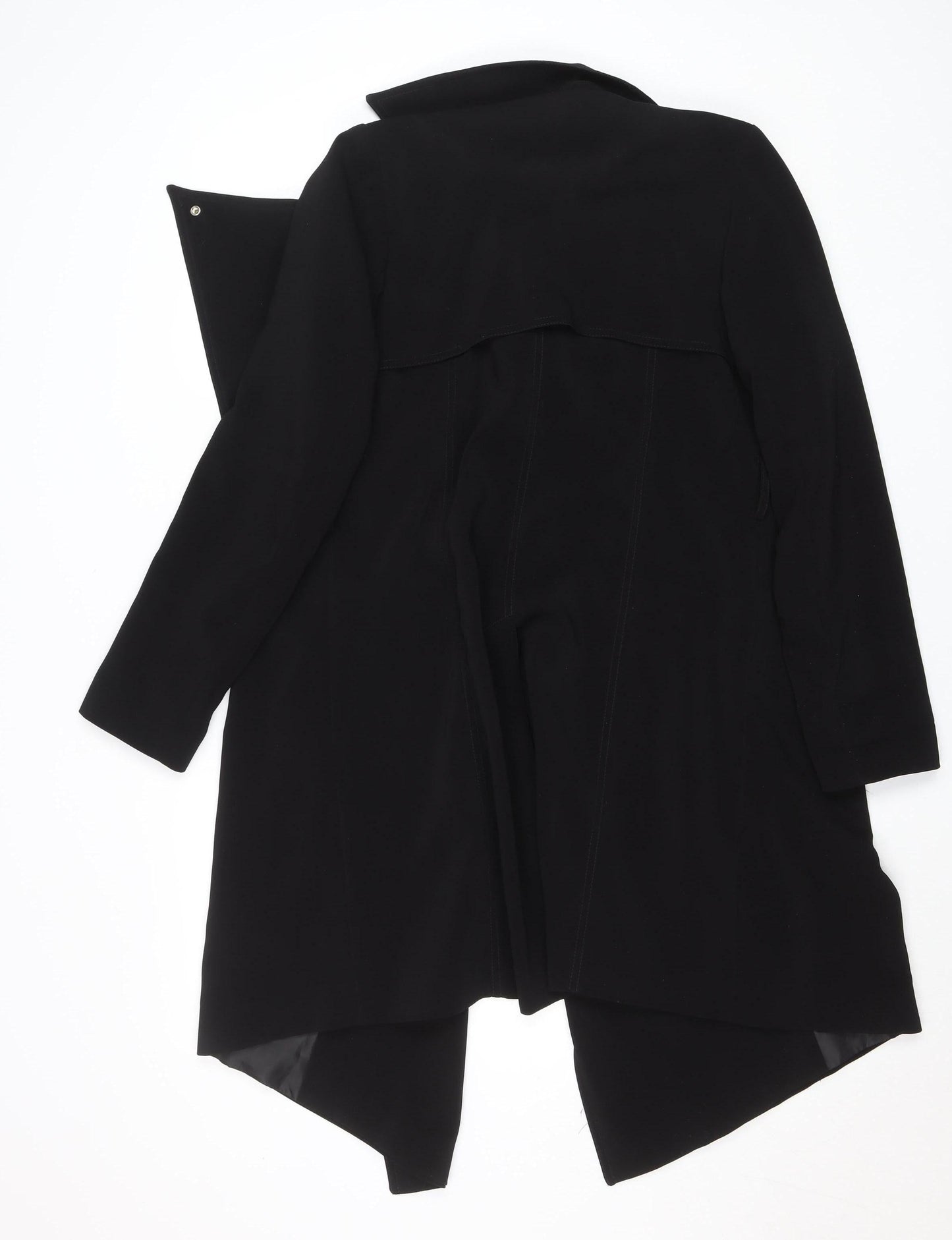 Love Label Women's Black Size 8 Long Overcoat Polyester Classic Coat