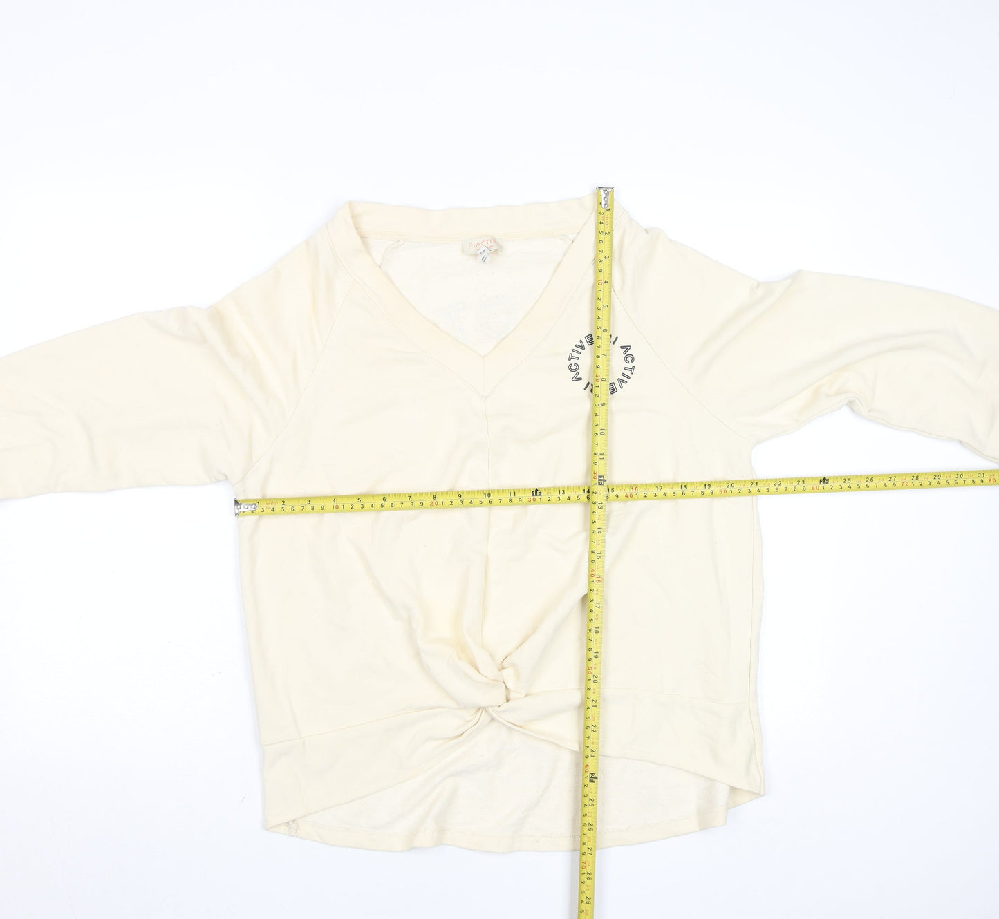 River Island Women’s Beige V-Neck Twist Front Sweatshirt Size M