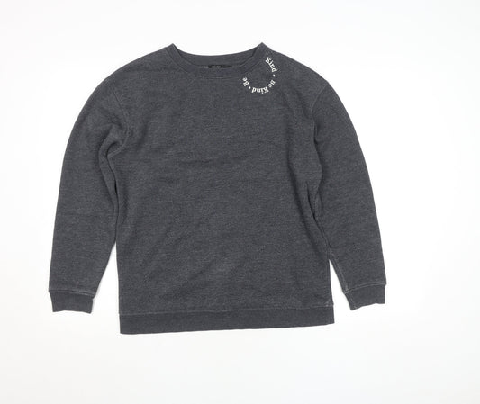 Nobody’s Child Women’s Grey Small Organic Cotton Blend Pullover Sweatshirt