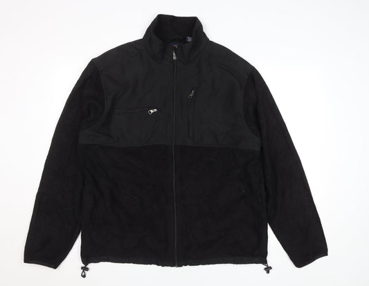 Chaps Unisex Black Fleece Zip Jacket XL Full Zip Casual