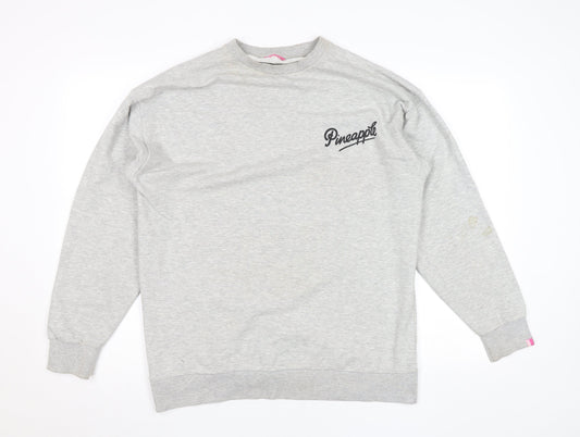 Pineapple Women’s Grey Crew Neck Pullover Sweatshirt Size M 12-14