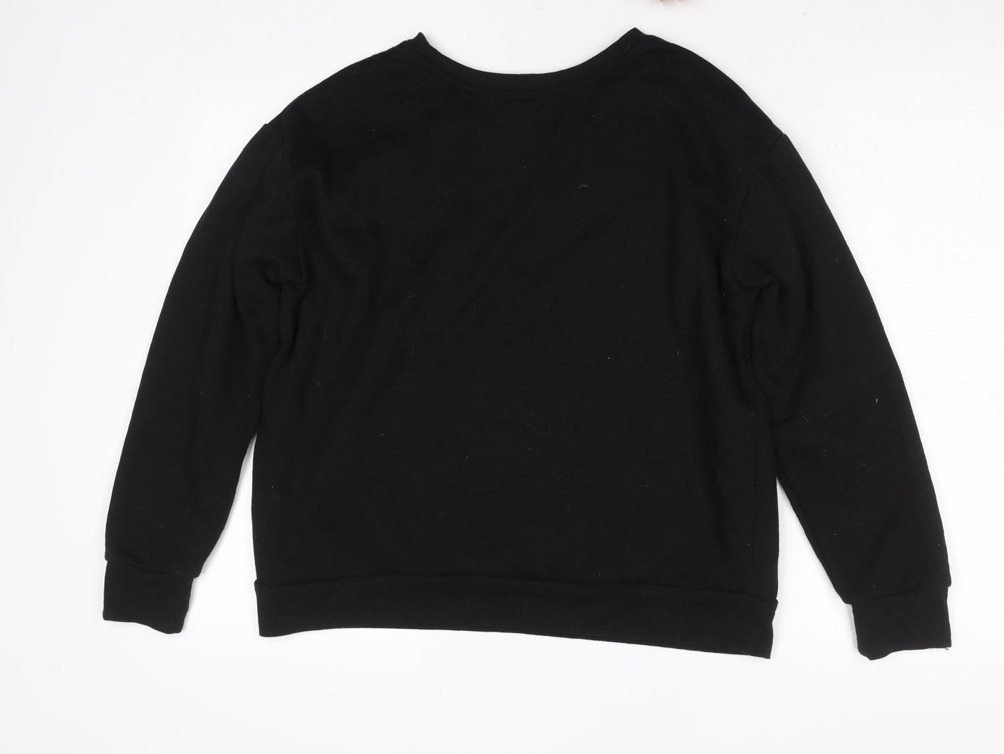 New Look Women Black London Graphic Pullover Sweatshirt Size M