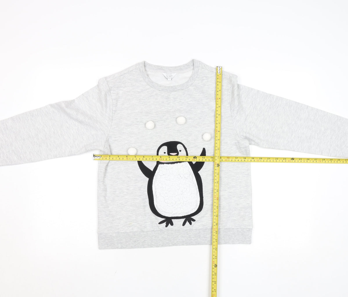 Debenhams Girls Grey Penguin Pullover Sweatshirt Size 12 Years