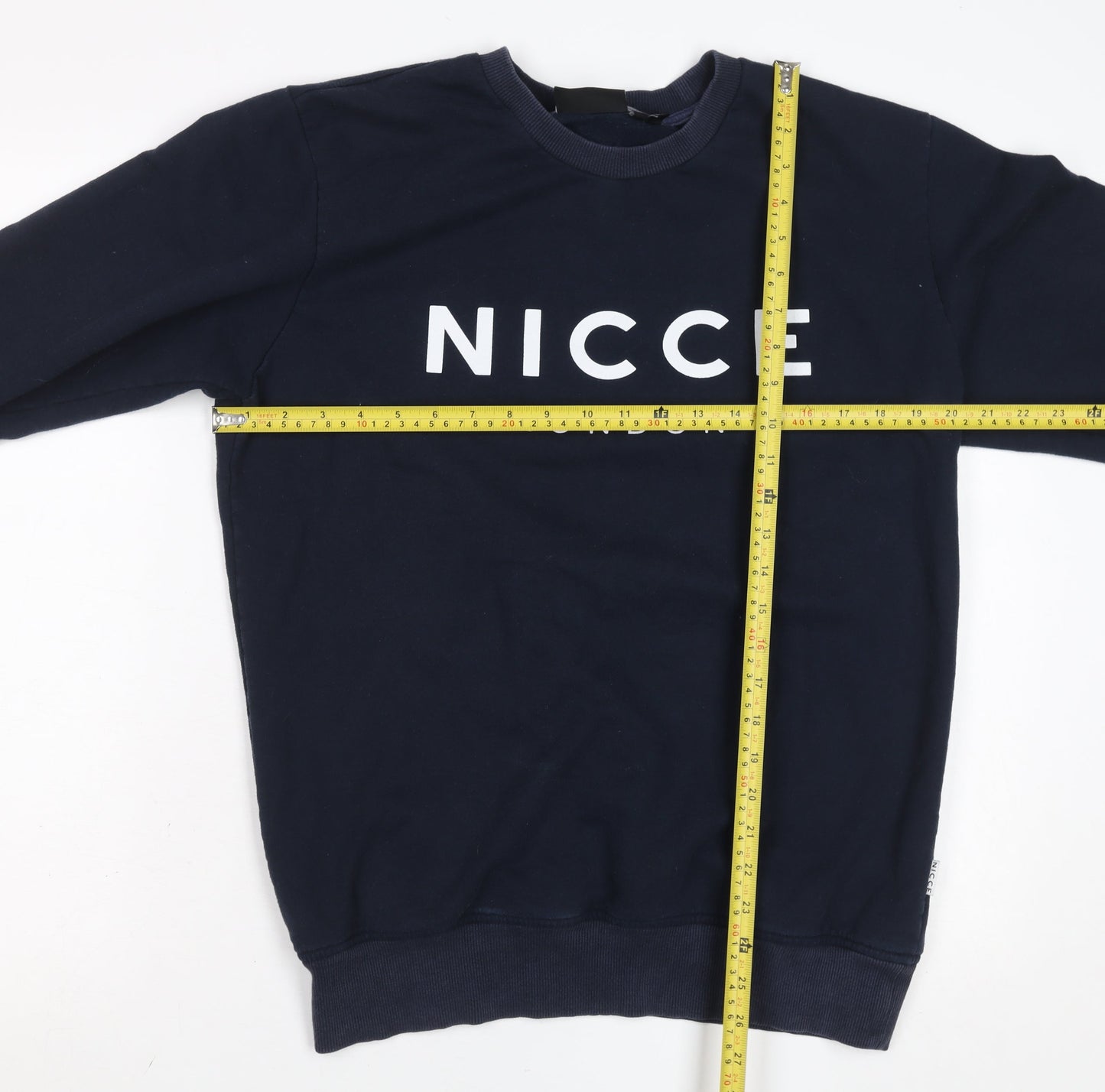 NICCE London Women's Navy Blue Logo Pullover Sweatshirt Size L