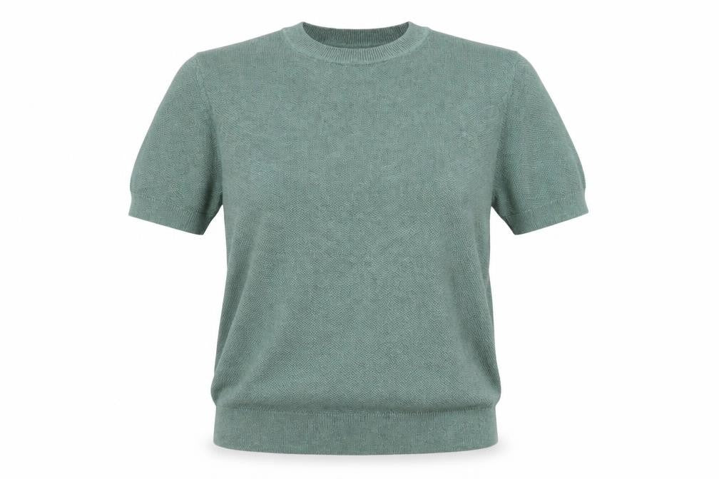 Mango Green Short Sleeve Crew Neck Knit T-Shirt Size S