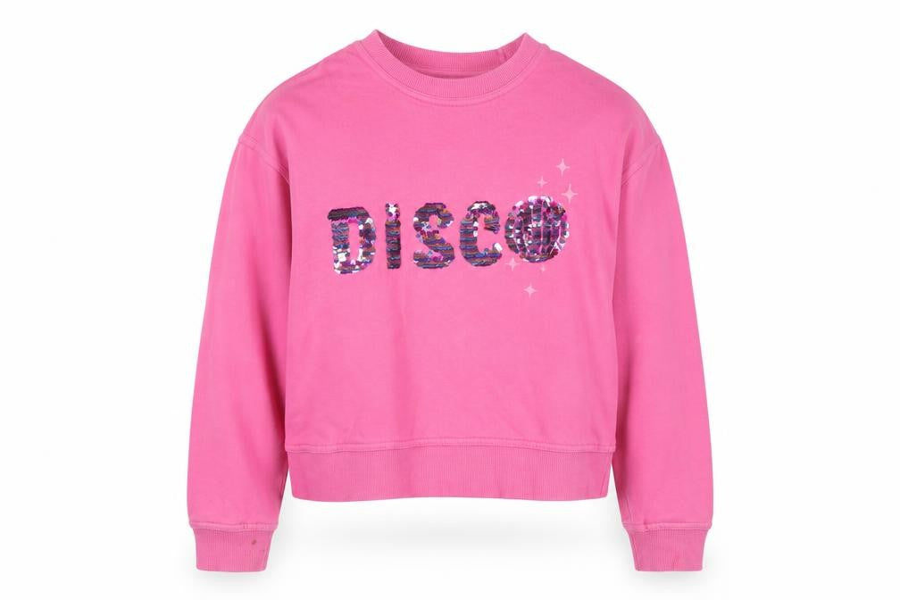 John Lewis Girls Pink Sequin Disco Sweatshirt 10 Years Cotton Pullover