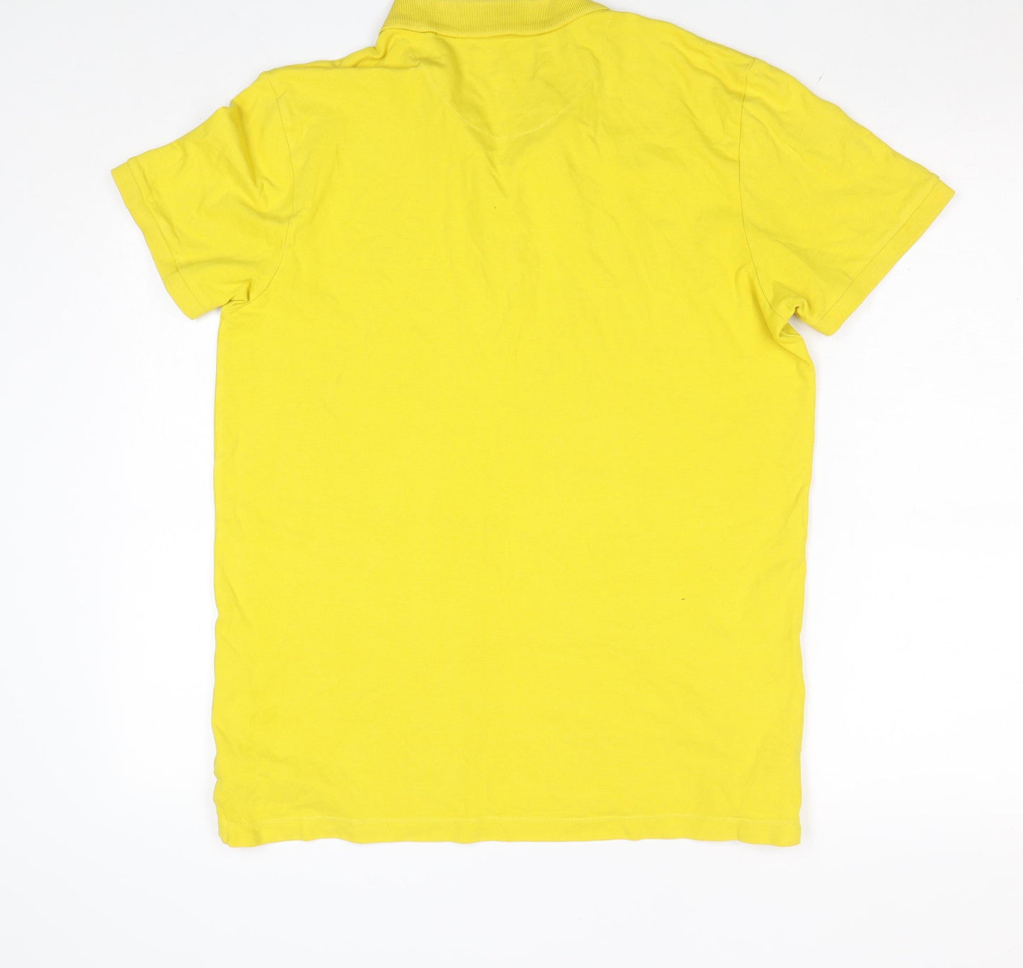 Easy Men's Yellow Slim Fit Polo Shirt Size L Cotton Blend