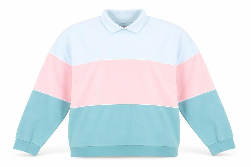 Topman Men's Multicoloured Collared Stripe Sweatshirt L
