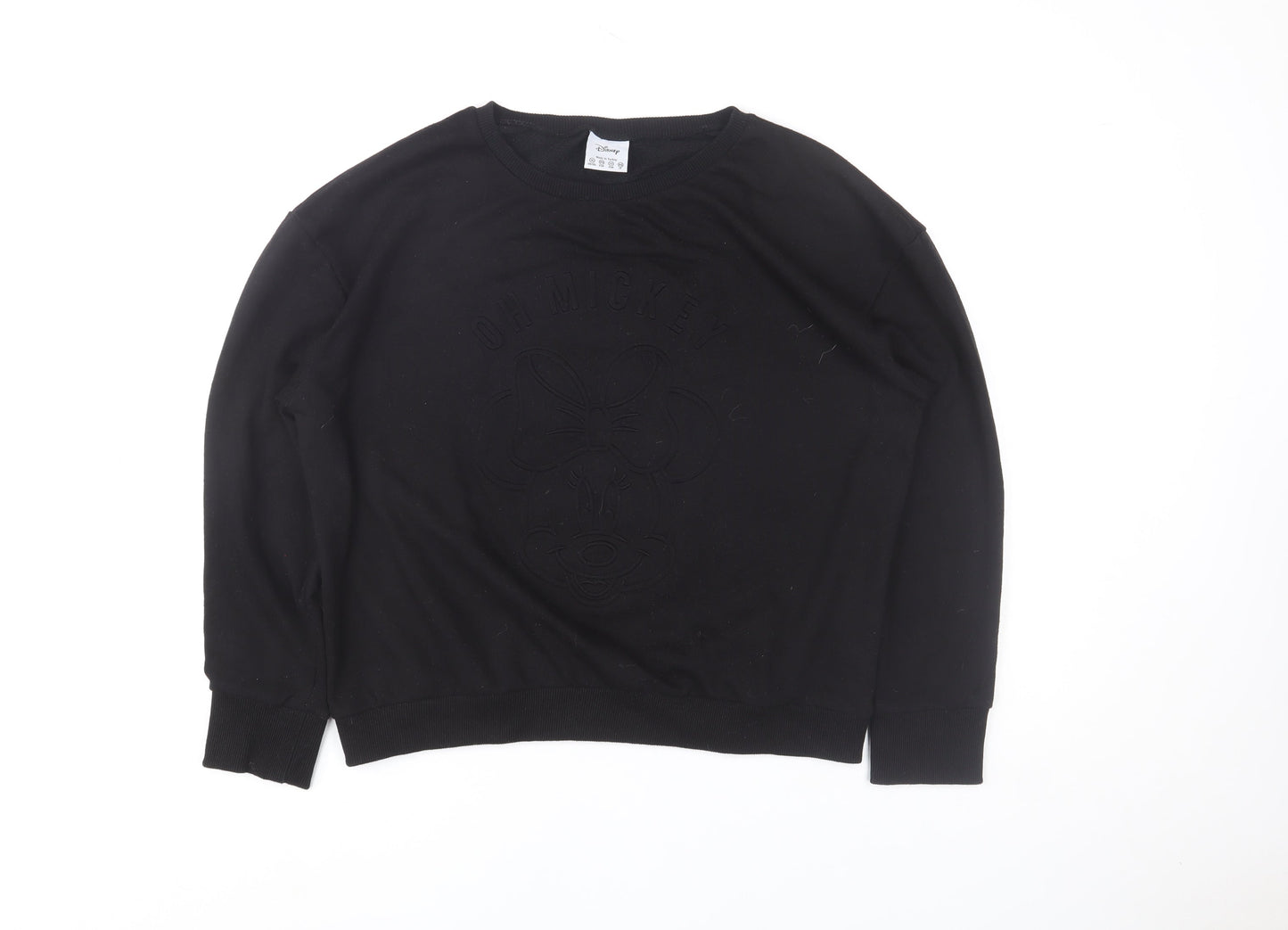 Disney Women Black Minnie Mouse Sweatshirt Size 16 Cotton Blend