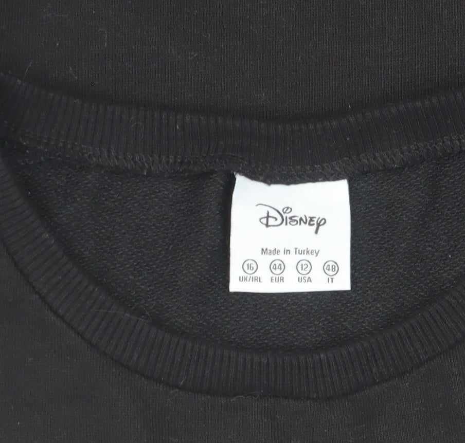 Disney Women Black Minnie Mouse Sweatshirt Size 16 Cotton Blend
