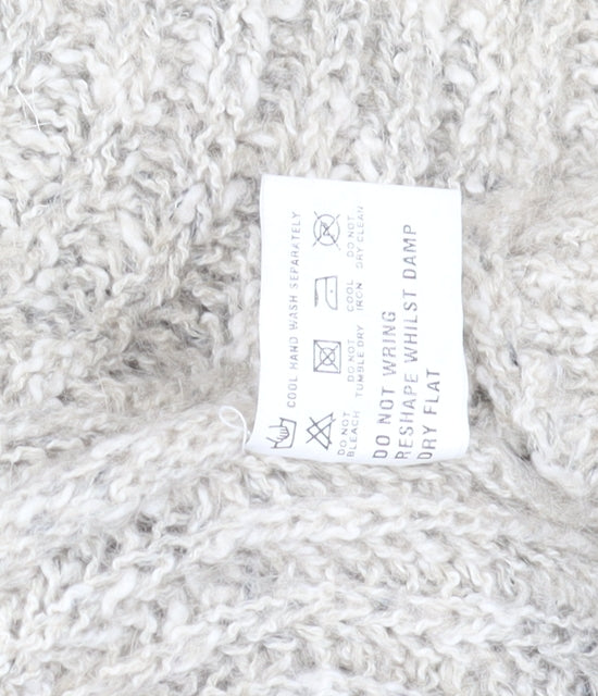 VIZ-A-VIZ Women Beige Roll Neck Chunky Knit Mohair Blend Jumper One Size