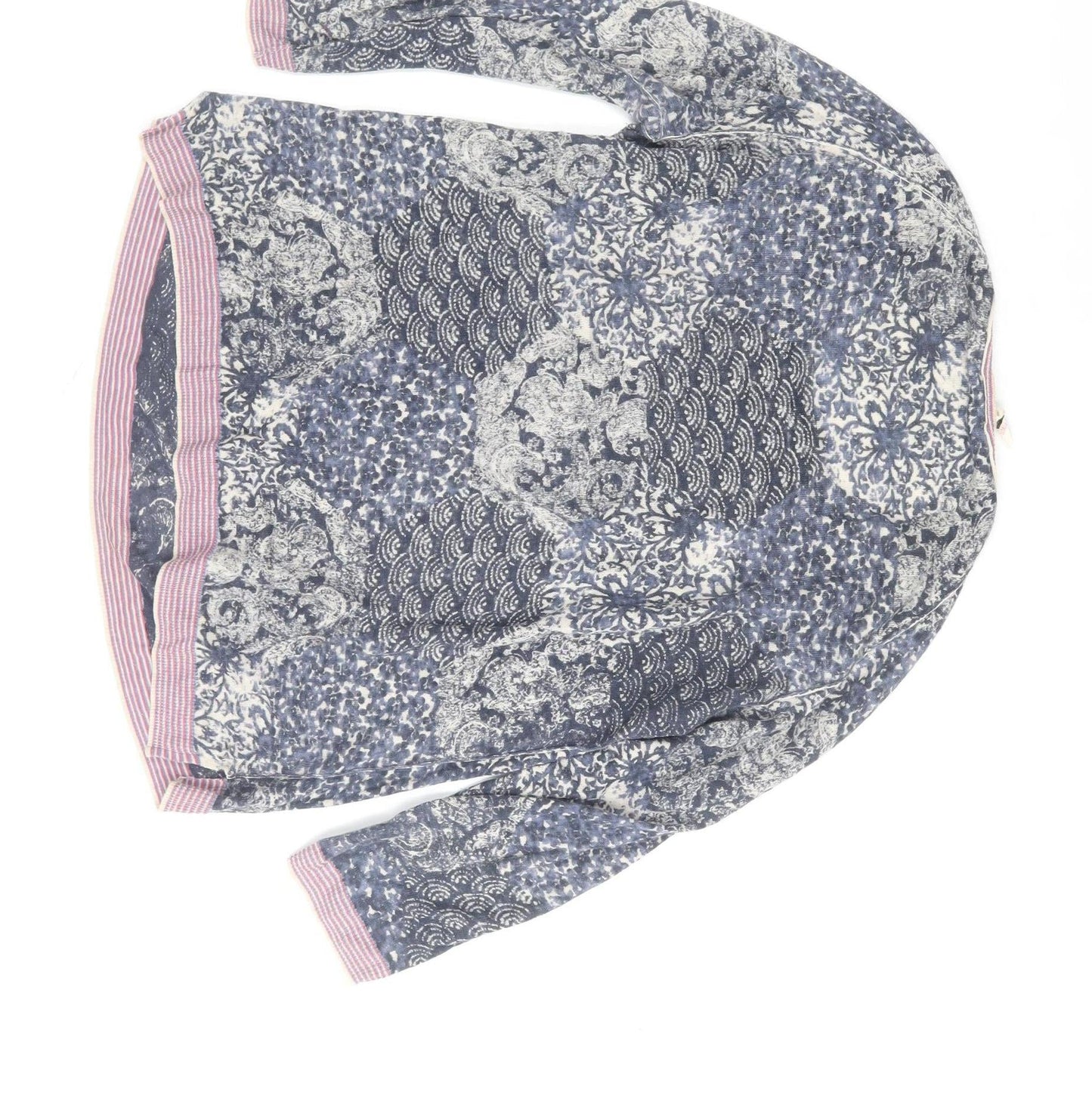 White Stuff Women’s Blue Floral Tunic Blouse Size 12 Cotton Modal