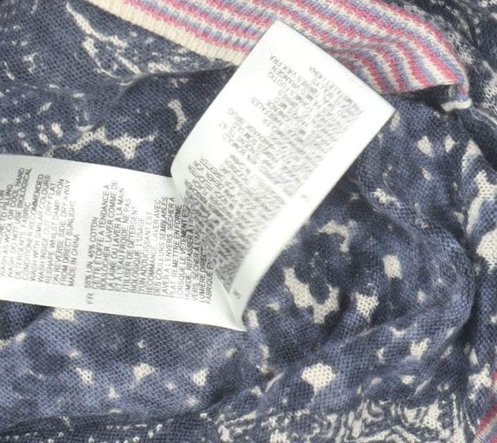 White Stuff Women’s Blue Floral Tunic Blouse Size 12 Cotton Modal