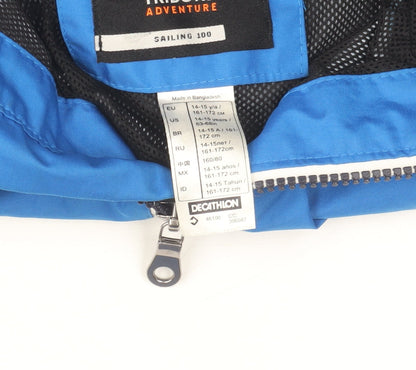 Tribord Boys Blue Hooded Waterproof Rain Jacket 14-15 Years