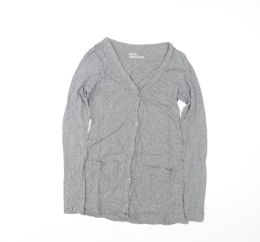 Mossimo Supply Co Womens Grey Long Sleeve Button-Up Cardigan M