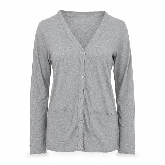 Mossimo Supply Co Womens Grey Long Sleeve Button-Up Cardigan M