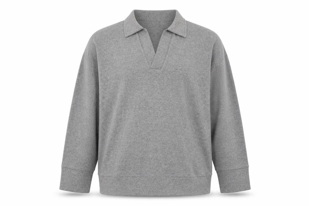 ASOS Men's Grey Henley Sweatshirt Size L Polyester Cotton