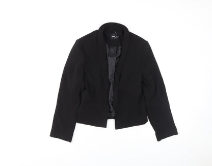 Additional front view of ASOS Women's Black Slim Fit Single-Breasted Blazer, size 10
