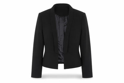 Front view of ASOS Women's Black Slim Fit Single-Breasted Blazer, size 10