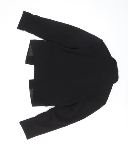 Close-up detail of ASOS Women's Black Slim Fit Single-Breasted Blazer, size 10