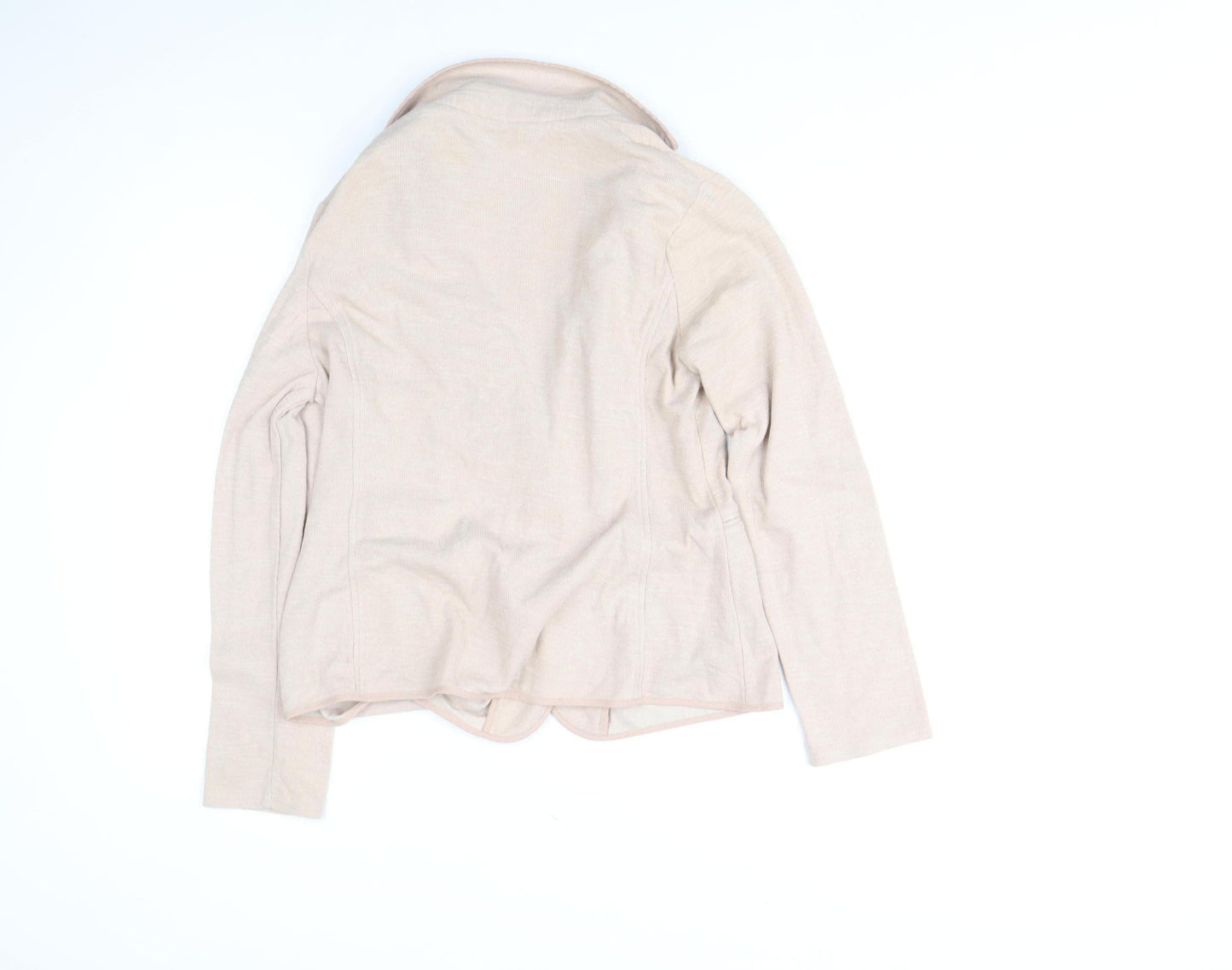 New Look Women Beige Blazer Jacket Size 12 Classic Casual Style