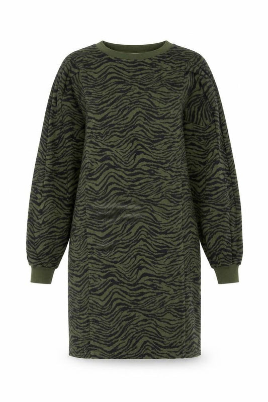 Oliver Bonas Women’s Green Animal Print T-Shirt Dress Size 6