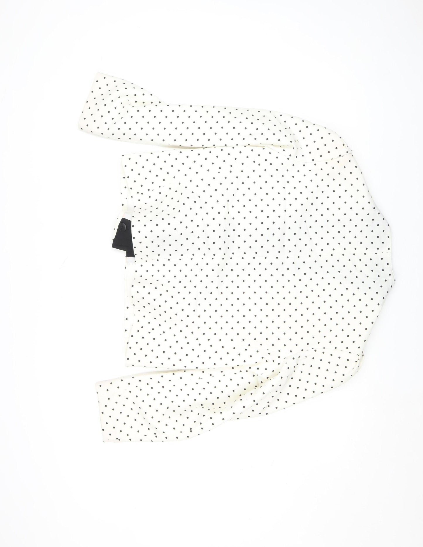 St. Bernard Womens White Polka Dot Cropped Blazer Size 16 Retro Style
