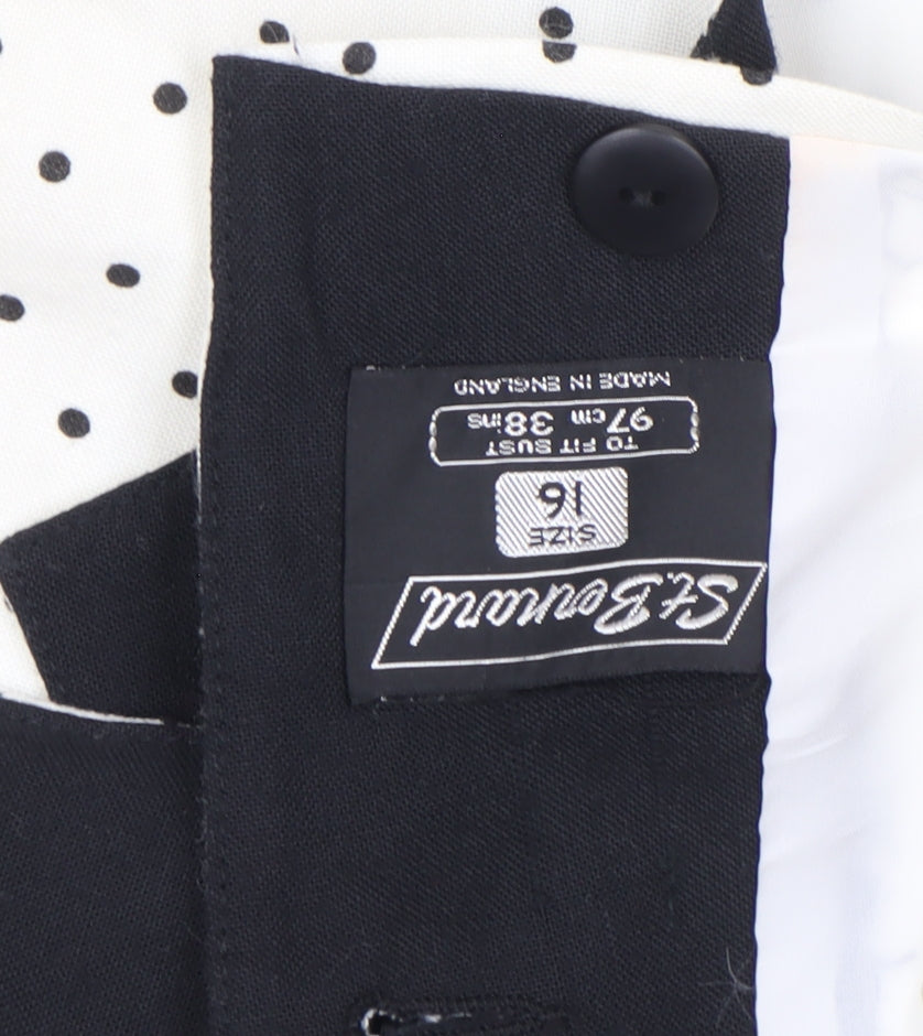 St. Bernard Womens White Polka Dot Cropped Blazer Size 16 Retro Style