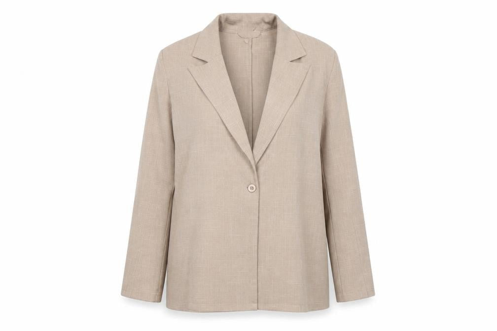 PrettyLittleThing Women Beige Single-Breasted Blazer Size 8