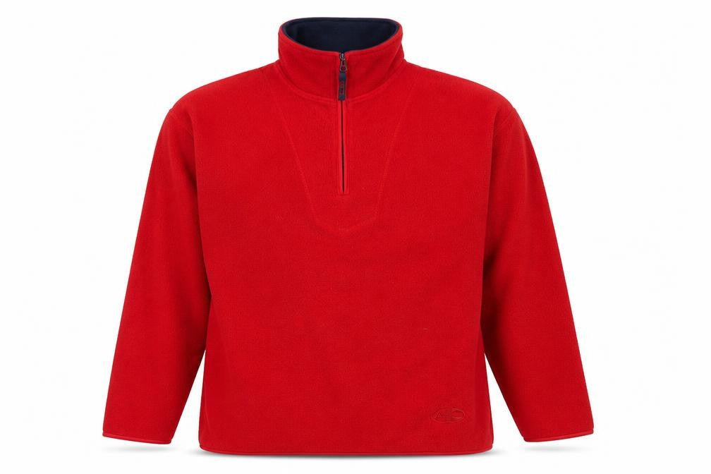 Authentic Mens Red Fleece 1/4 Zip Jacket Size L
