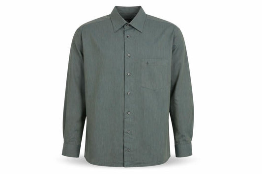 Melka Mens Green Cotton Blend Long Sleeve Button-Up Shirt 16.5in