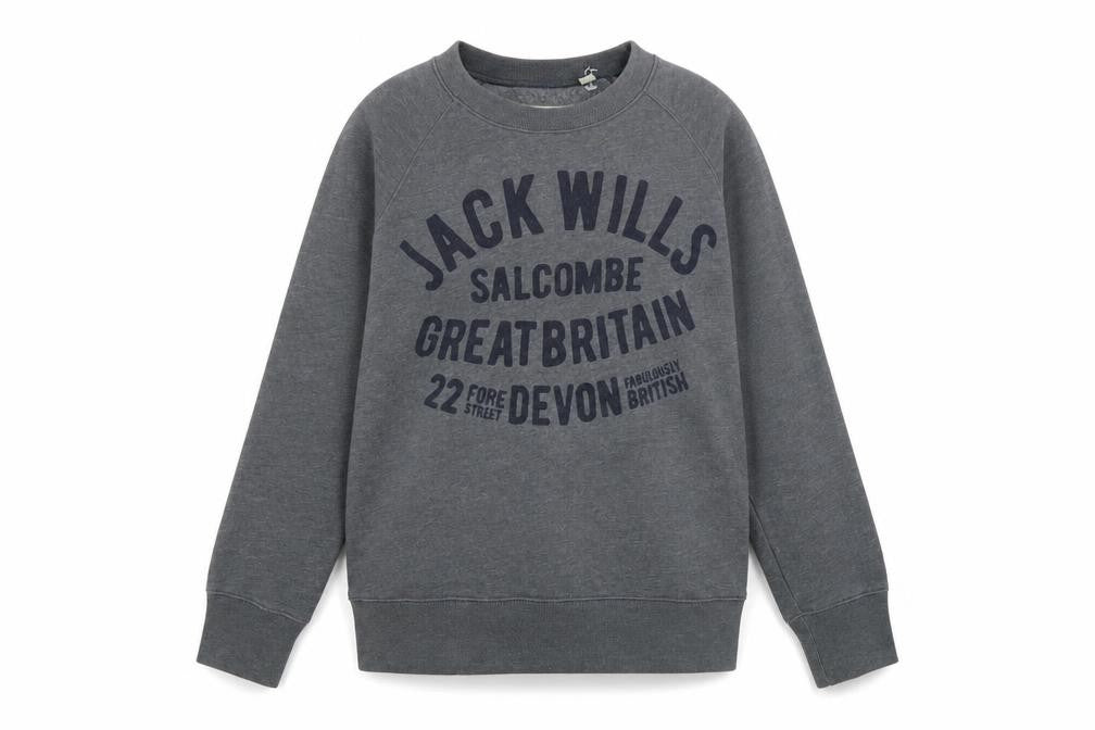 Jack Wills Women's Grey Crew Neck Printed Sweatshirt UK 8