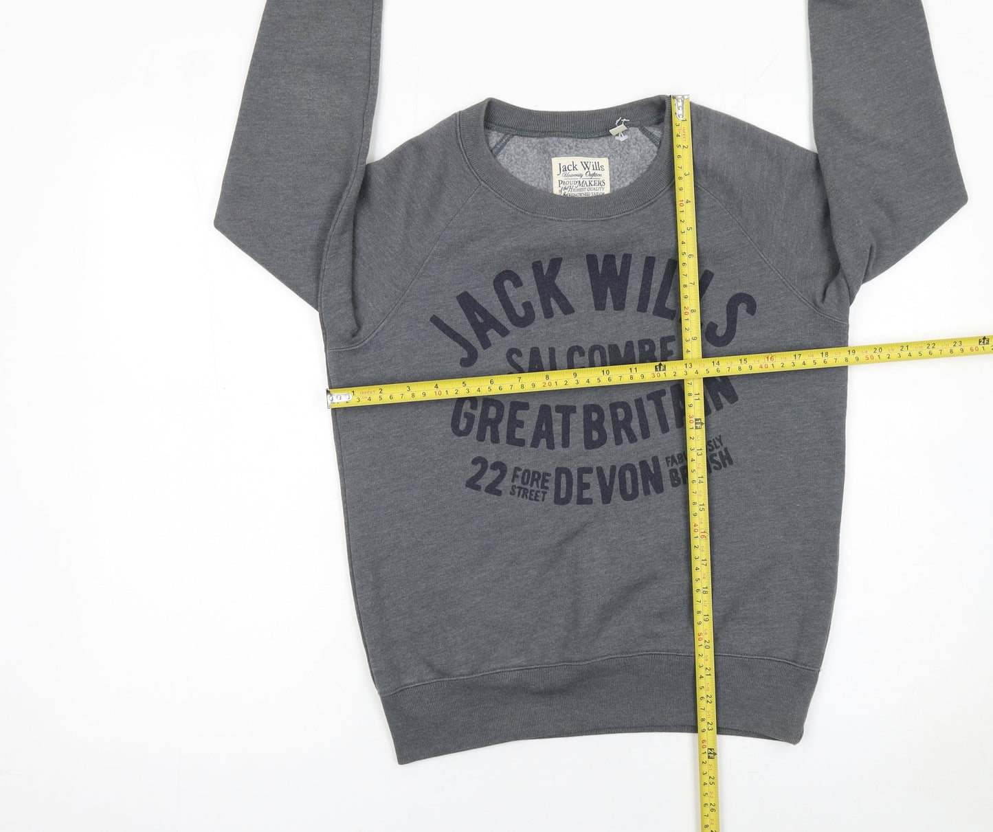 Jack Wills Women's Grey Crew Neck Printed Sweatshirt UK 8