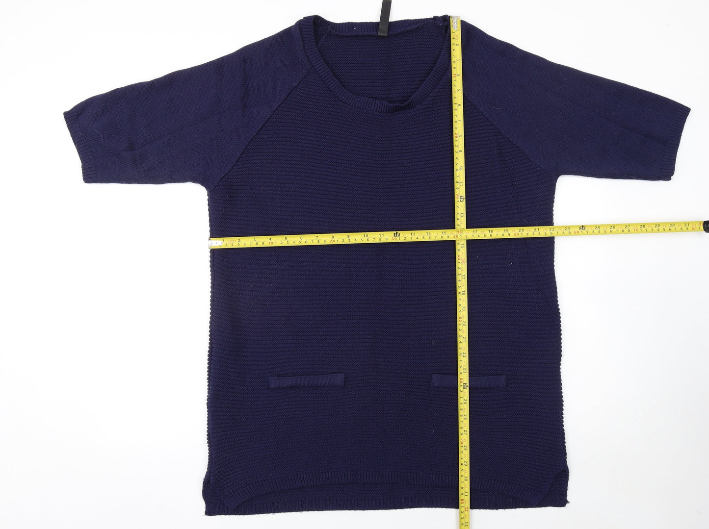 Arcadia Women’s Blue Knit Short Sleeve Pullover Jumper Size 18