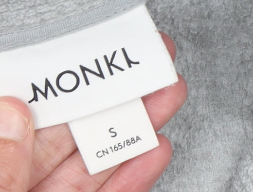 Monki Womens Grey 1/4 Zip Pullover Sweatshirt Size S