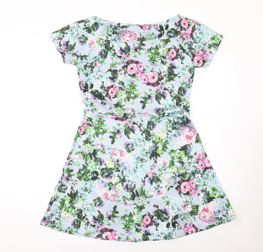 Style London Women's Multicoloured Floral Fit & Flare Dress M