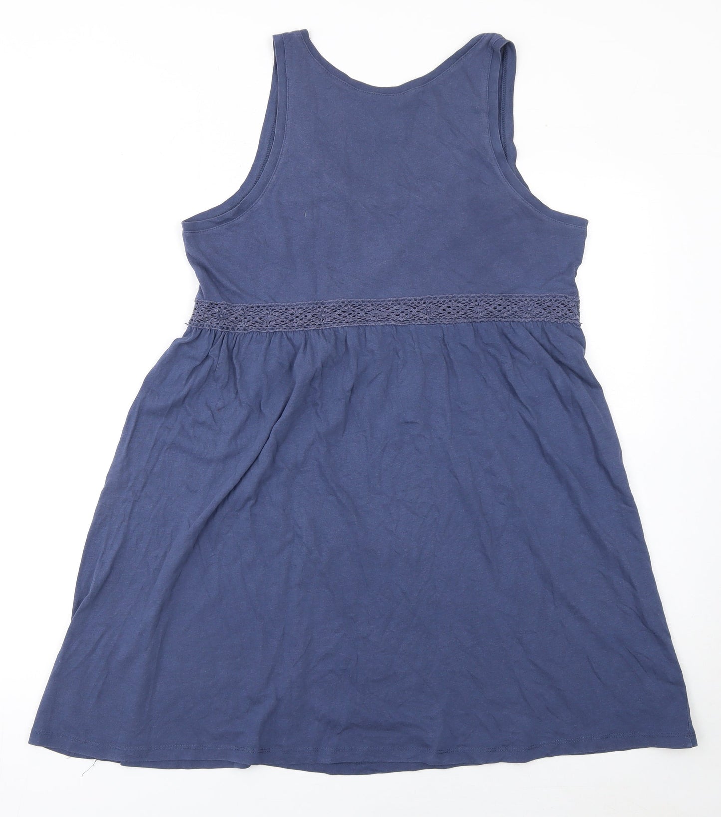 H&M Women Blue 100% Cotton Sleeveless Tank Top Size 12