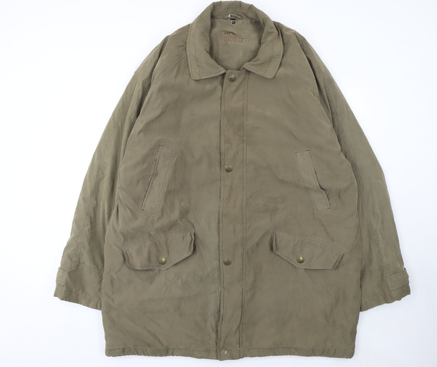 Rappson Men's Green 38 Overcoat Polyester Blend Mid-Length Jacket