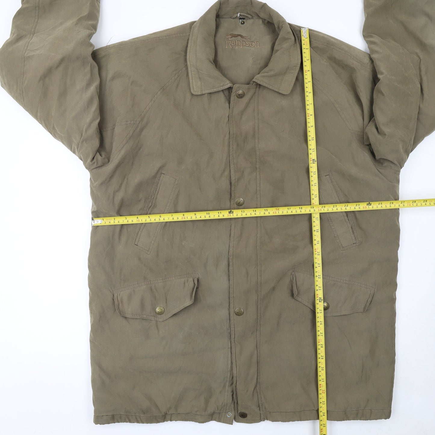 Rappson Men's Green 38 Overcoat Polyester Blend Mid-Length Jacket