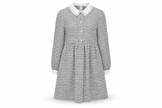 New Look Women’s Black Checked A-Line Collared Dress Size 12