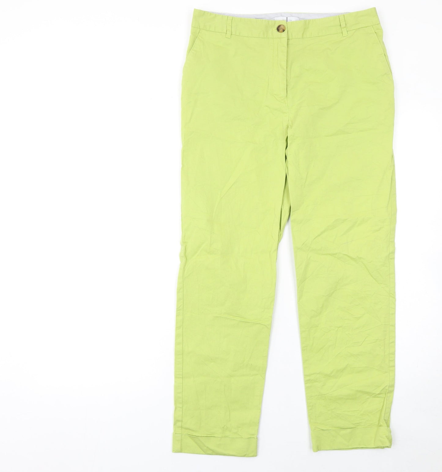 Jasper Conran Women Green Chino Trousers Size 12 Cotton Blend