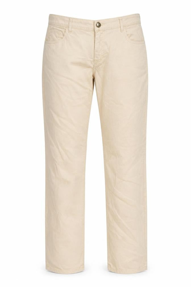 Trussardi Jeans Women's Beige Chino Trousers Size 12 Straight Leg