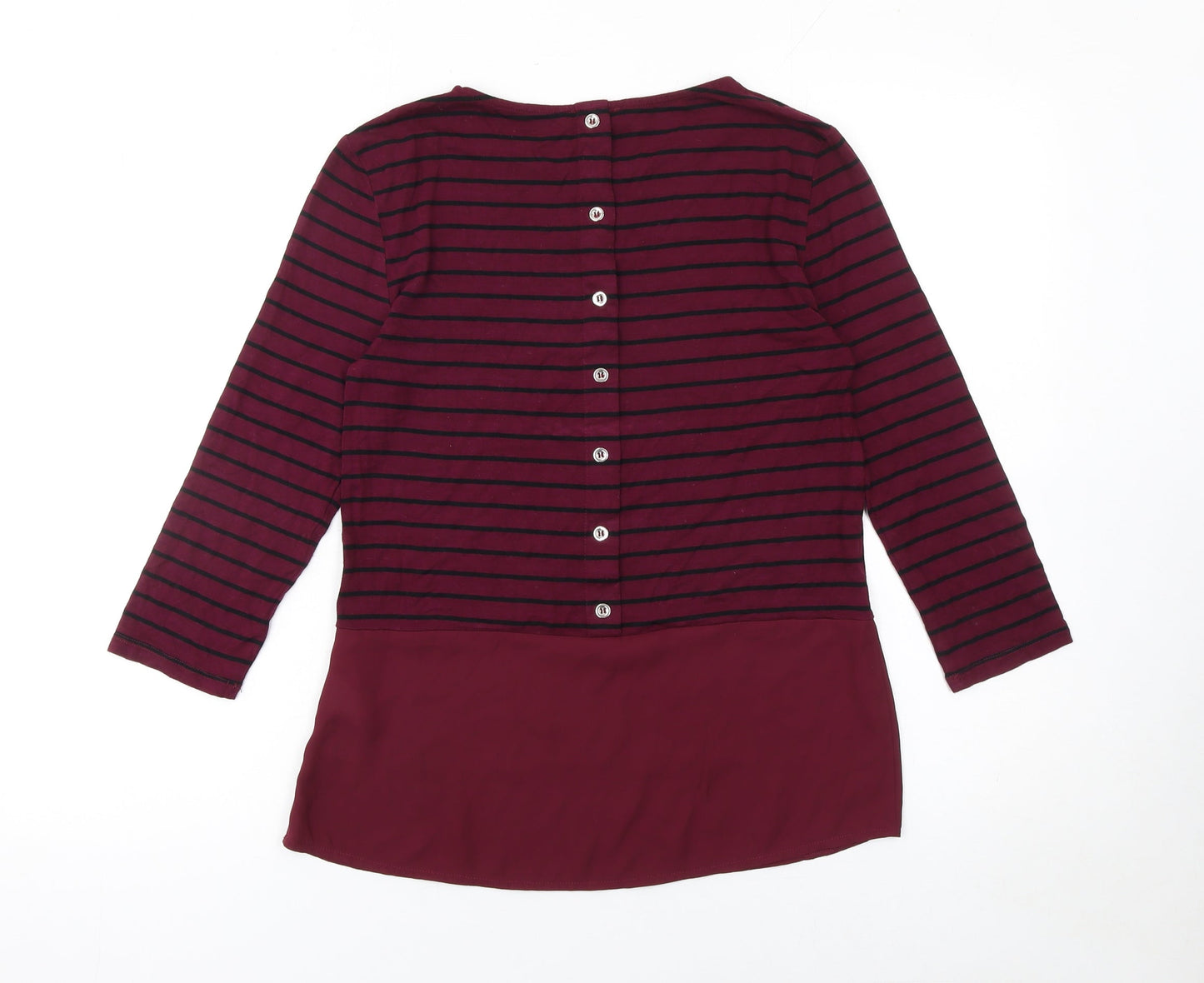 Warehouse Women’s Red Striped Tunic Blouse Size 6 3/4 Sleeve