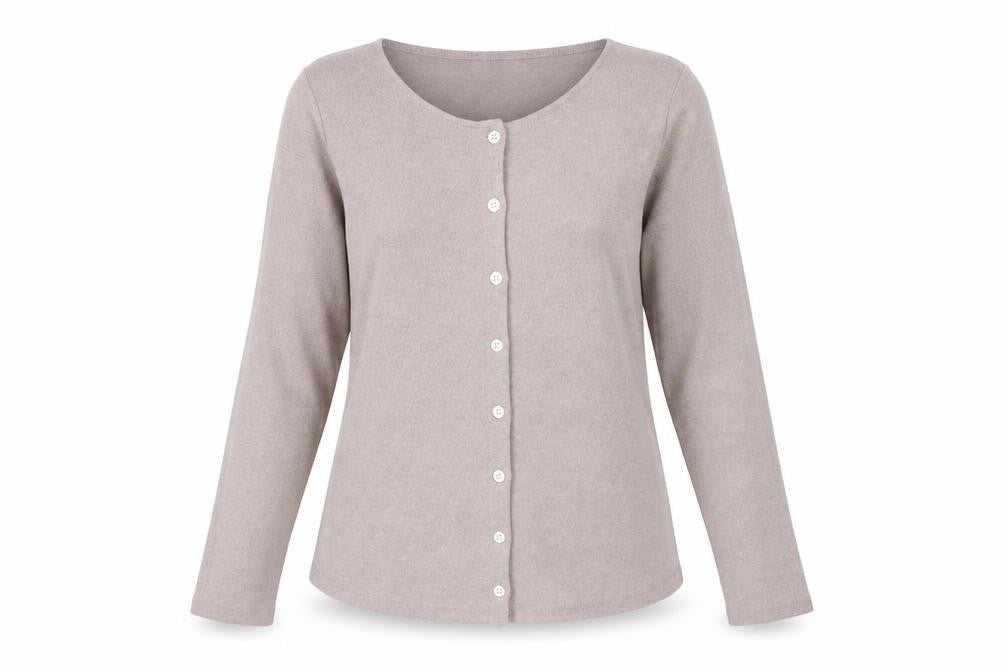 Motel Womens Beige Long Sleeve Button Cardigan Size L