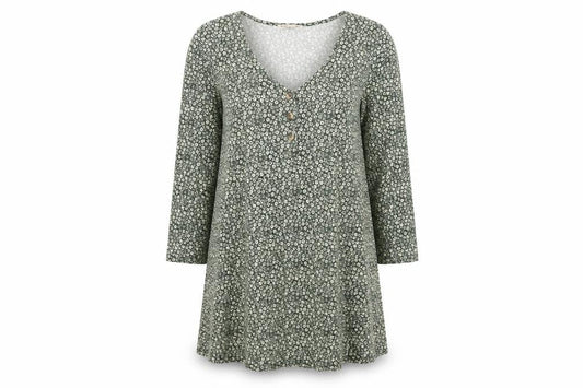 Pull&Bear Women's Green Floral A-Line Viscose Dress Size 12