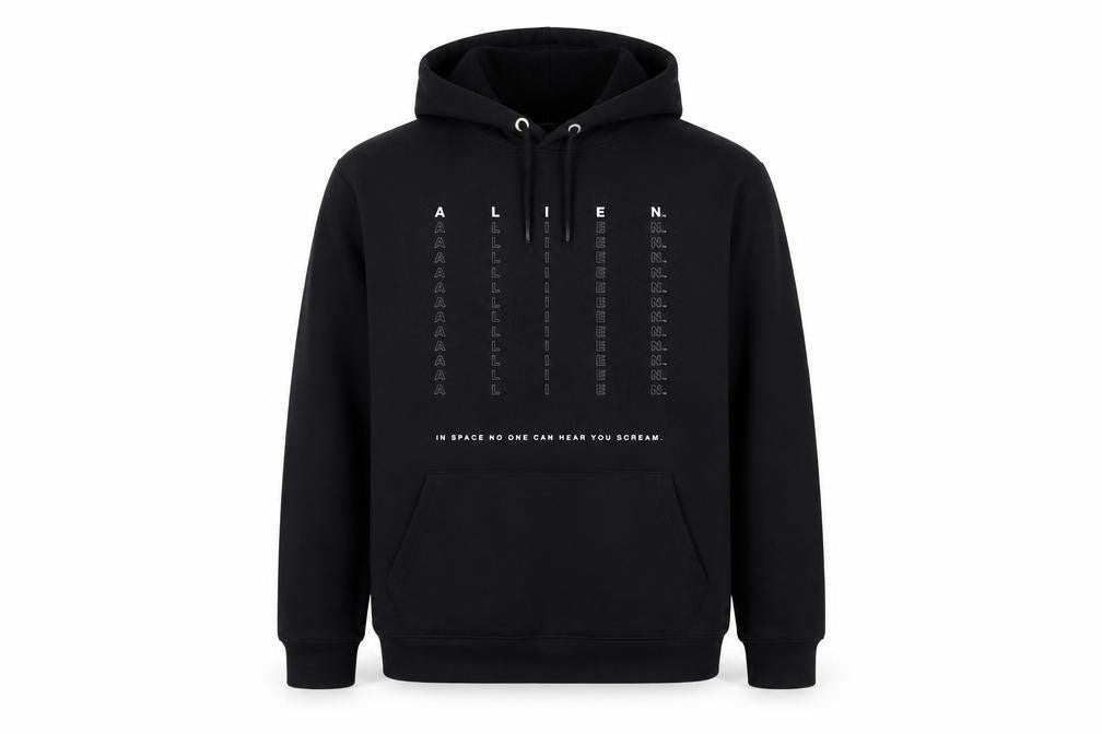 Alien Men's Black Pullover Hoodie Small Graphic Print Fleece Sweatshirt